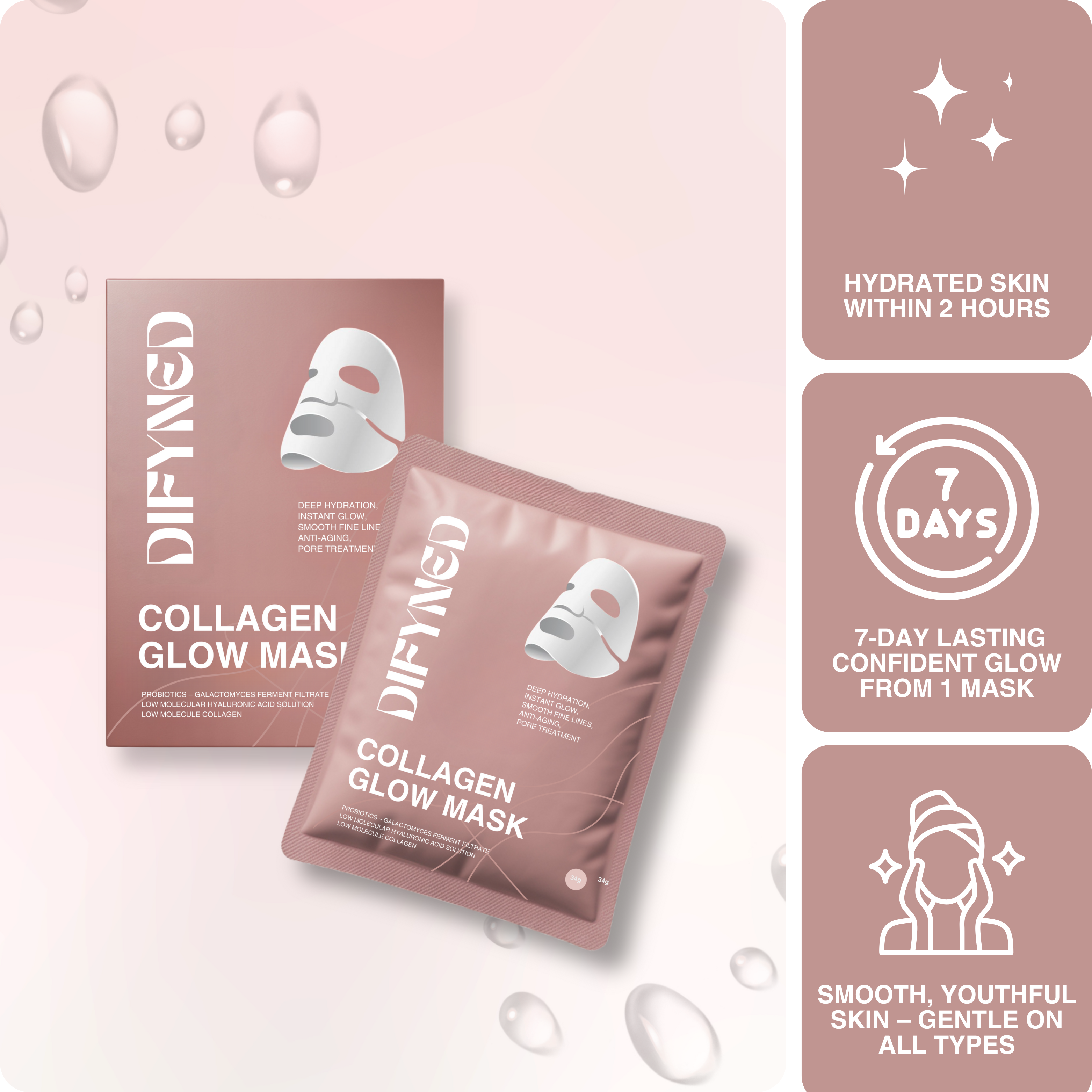 Difyned Glow Collagen Mask